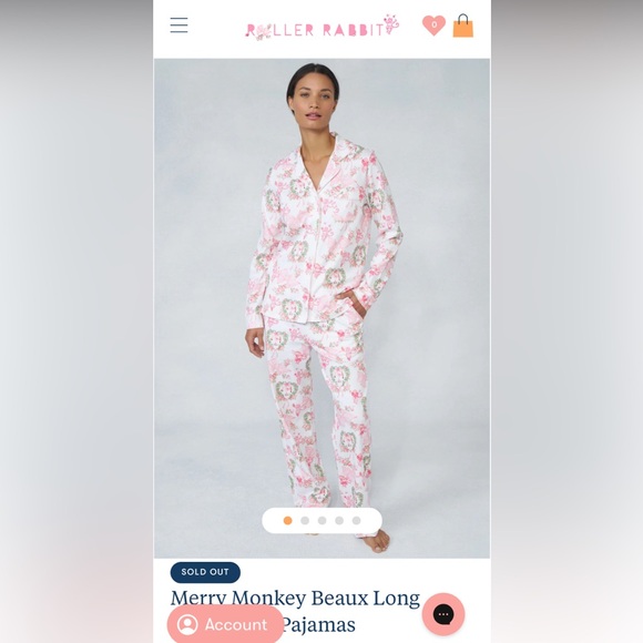 Limited Edition Roller Rabbit x Love Shack Fancy Christmas Pajama SMALL - Picture 2 of 3